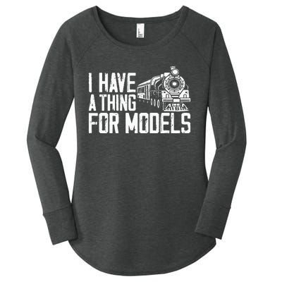 Steam Train Driver Trainspotting Locomotive Pun Vintage I Women's Perfect Tri Tunic Long Sleeve Shirt