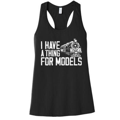 Steam Train Driver Trainspotting Locomotive Pun Vintage I Women's Racerback Tank