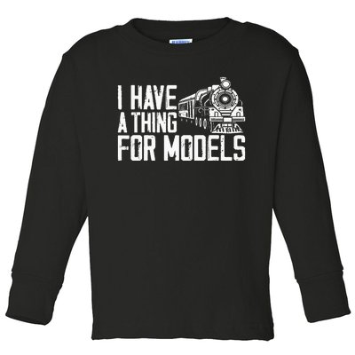 Steam Train Driver Trainspotting Locomotive Pun Vintage I Toddler Long Sleeve Shirt