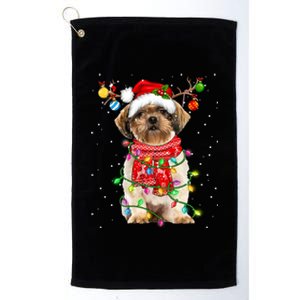 Shih Tzu Dog Lover Santa Hat Christmas Xmas Lights Gift Platinum Collection Golf Towel