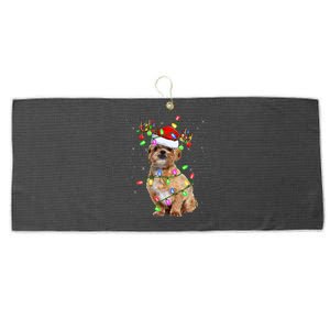 Shih Tzu Dog Lover Xmas Lighting Santa Shih Tzu Christmas Great Gift Large Microfiber Waffle Golf Towel