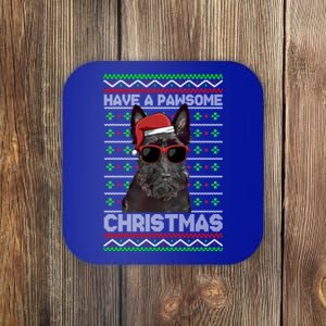 Scottish Terrier Dog Funny Pawsome Christmas Gift Coaster