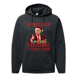 Santa Trump Dance Make Christmas Great Again Ugly Sweater Performance Fleece Hoodie