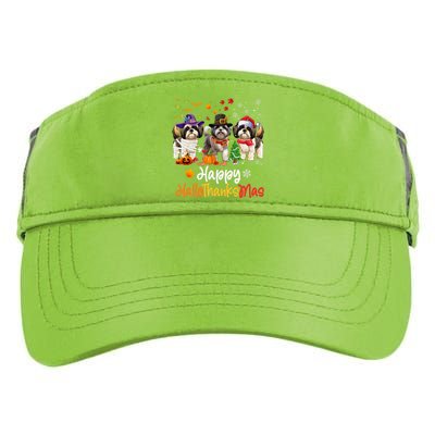 Shih Tzu Dog Halloween Christmas Happy Hallothanksmas Adult Drive Performance Visor