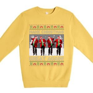 Santa Trump Dance Make Christmas Great Again Ugly Sweater Premium Crewneck Sweatshirt