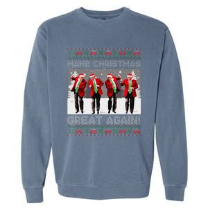 Santa Trump Dance Make Christmas Great Again Ugly Sweater Garment-Dyed Sweatshirt