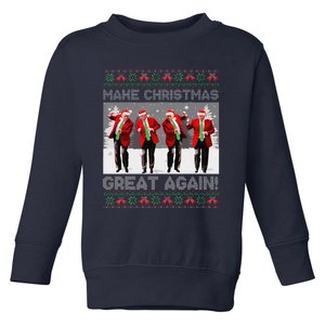 Santa Trump Dance Make Christmas Great Again Ugly Sweater Toddler Sweatshirt