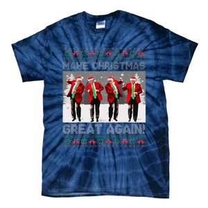 Santa Trump Dance Make Christmas Great Again Ugly Sweater Tie-Dye T-Shirt