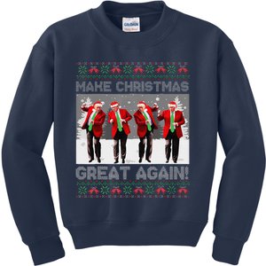 Santa Trump Dance Make Christmas Great Again Ugly Sweater Kids Sweatshirt