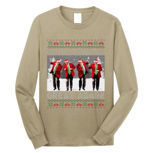 Santa Trump Dance Make Christmas Great Again Ugly Sweater Long Sleeve Shirt