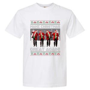 Santa Trump Dance Make Christmas Great Again Ugly Sweater Garment-Dyed Heavyweight T-Shirt