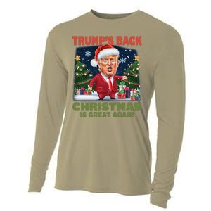 Santa Trump Dance Make Christmas Great Again Ugly Sweater Cooling Performance Long Sleeve Crew