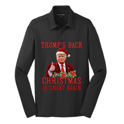 Santa Trump Dance Make Christmas Great Again Ugly Sweater Silk Touch Performance Long Sleeve Polo