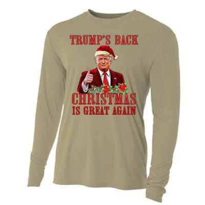 Santa Trump Dance Make Christmas Great Again Ugly Sweater Cooling Performance Long Sleeve Crew