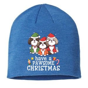 Shih Tzu Dogs Merry Mother Father Have A Pawsome Christmas Great Gift Sustainable Beanie