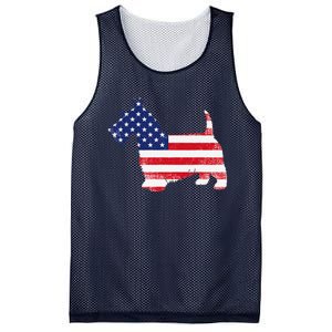 Scottish Terrier Dog Dad Mom Silhouette American Flag Mesh Reversible Basketball Jersey Tank