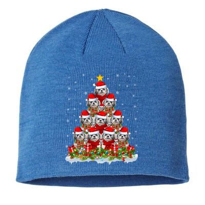 Shih Tzu Dog Lover Xmas Tree Santa Christmas Shih Tzu Gift Sustainable Beanie