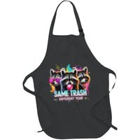 Same Trash Different Year Raccoon Humor Trash Panda Comedy Full-Length Apron With Pockets