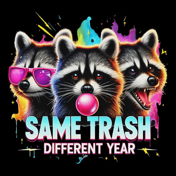 Same Trash Different Year Raccoon Humor Trash Panda Comedy Mousepad