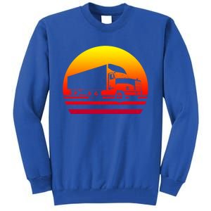 Semi Truck Driver Trucker Big Rig Sunset Gift Tall Sweatshirt