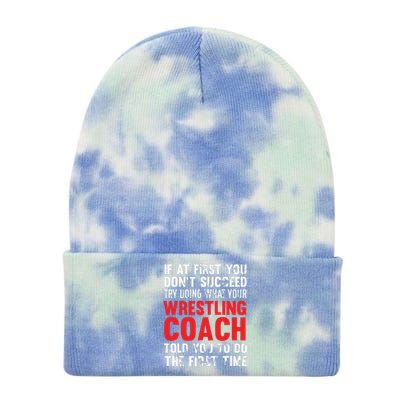 Succeed Try Doing What Your Wrestling Coach Told You Tie Dye 12in Knit Beanie