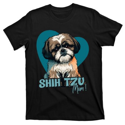 Shih Tzu Dog With Heartdecoration Shihtzumom T-Shirt