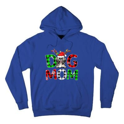 Shih Tzu Dog Mom Buffalo Plaid Xmas Pajama Reindeer Horn Gift Tall Hoodie