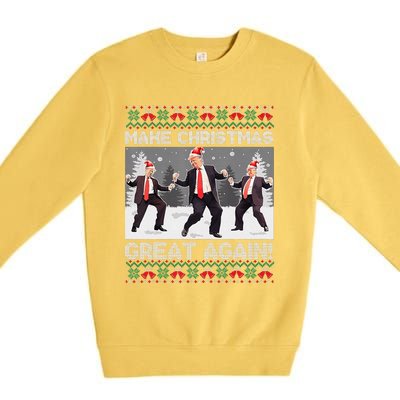 Santa Trump Dance Make Christmas Great Again Ugly Sweater Premium Crewneck Sweatshirt