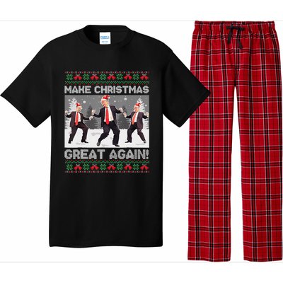 Santa Trump Dance Make Christmas Great Again Ugly Sweater Pajama Set