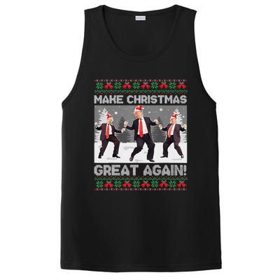 Santa Trump Dance Make Christmas Great Again Ugly Sweater PosiCharge Competitor Tank