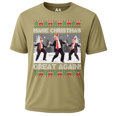 Santa Trump Dance Make Christmas Great Again Ugly Sweater Cooling Performance Crew T-Shirt