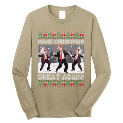 Santa Trump Dance Make Christmas Great Again Ugly Sweater Long Sleeve Shirt