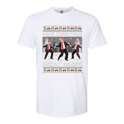 Santa Trump Dance Make Christmas Great Again Ugly Sweater Softstyle CVC T-Shirt