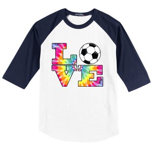 Soccer Tie Dye Love Multi Color N Gift Baseball Sleeve Shirt