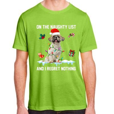 Shih Tzu Dog Naughty List And I Regret Nothing Xmas Gift Adult ChromaSoft Performance T-Shirt