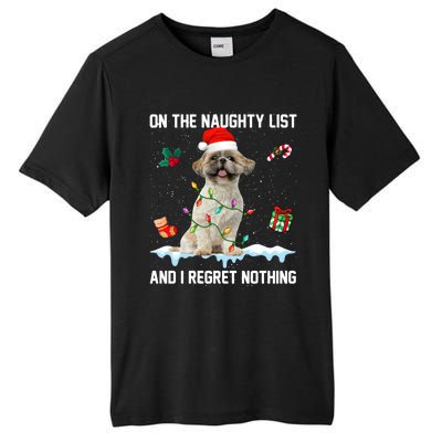 Shih Tzu Dog Naughty List And I Regret Nothing Xmas Gift Tall Fusion ChromaSoft Performance T-Shirt