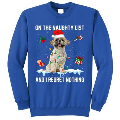 Shih Tzu Dog Naughty List And I Regret Nothing Xmas Gift Sweatshirt