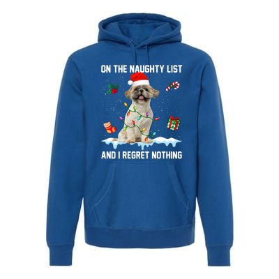 Shih Tzu Dog Naughty List And I Regret Nothing Xmas Gift Premium Hoodie