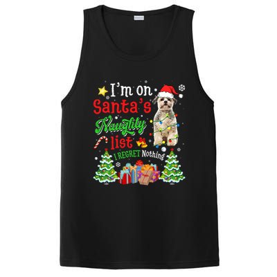 Shih Tzu Dog On Santa's Naughty Funny List Xmas Cool Gift PosiCharge Competitor Tank