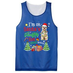 Shih Tzu Dog On Santa's Naughty Funny List Xmas Cool Gift Mesh Reversible Basketball Jersey Tank