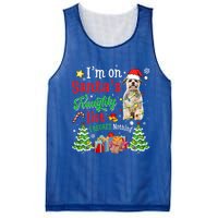 Shih Tzu Dog On Santa's Naughty Funny List Xmas Cool Gift Mesh Reversible Basketball Jersey Tank