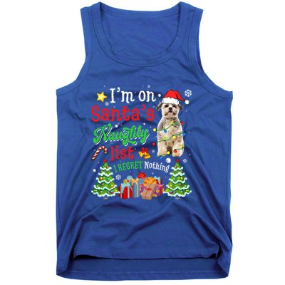 Shih Tzu Dog On Santa's Naughty Funny List Xmas Cool Gift Tank Top