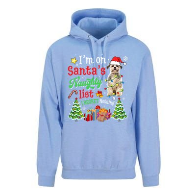 Shih Tzu Dog On Santa's Naughty Funny List Xmas Cool Gift Unisex Surf Hoodie