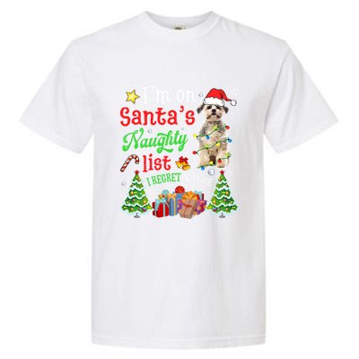 Shih Tzu Dog On Santa's Naughty Funny List Xmas Cool Gift Garment-Dyed Heavyweight T-Shirt