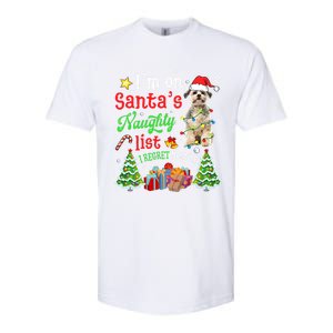 Shih Tzu Dog On Santa's Naughty Funny List Xmas Cool Gift Softstyle CVC T-Shirt