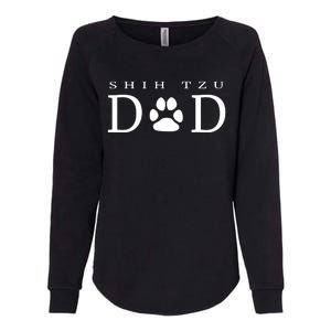 Shih Tzu Dad Dog Gift Paw Print Funny Womens California Wash Sweatshirt