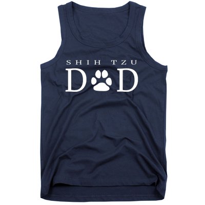 Shih Tzu Dad Dog Gift Paw Print Funny Tank Top