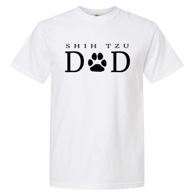 Shih Tzu Dad Dog Gift Paw Print Funny Garment-Dyed Heavyweight T-Shirt