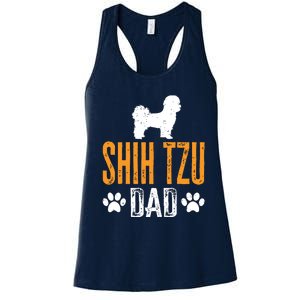 Shih Tzu Dad Gift Dog Daddy Shih Tzu Father Day Gift Women's Racerback Tank