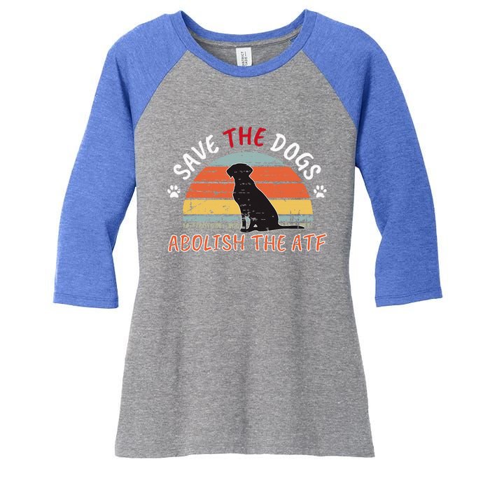 Save The Dogs Abolish The Atf Women's Tri-Blend 3/4-Sleeve Raglan Shirt